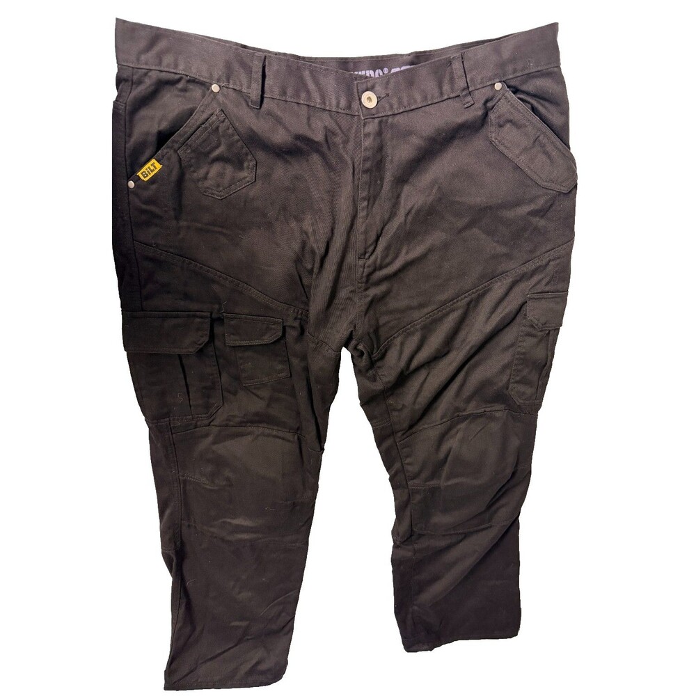 BILT Iron Workers Motorcycle Pants Mens 42R Made With Kevlar Armored Black Cargo